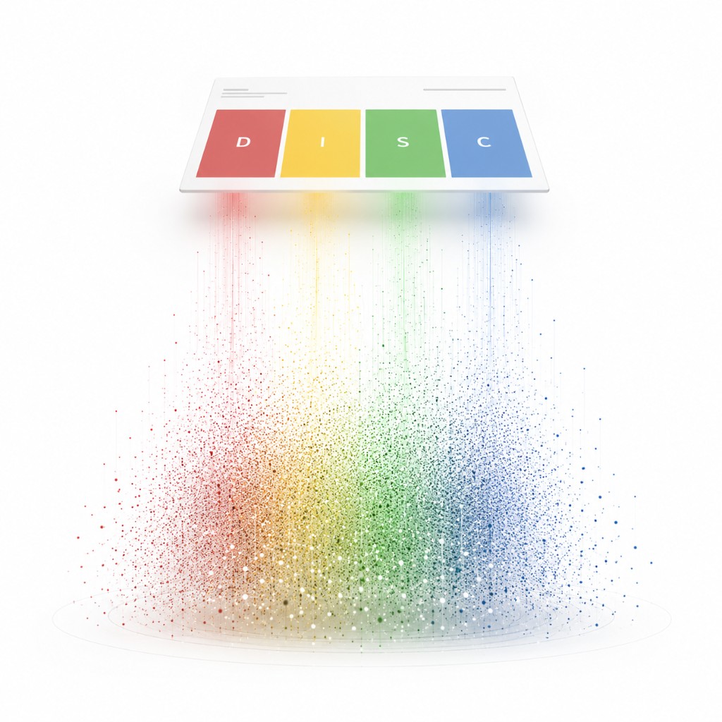 DISC model illustration with D, I, S and C dimensions